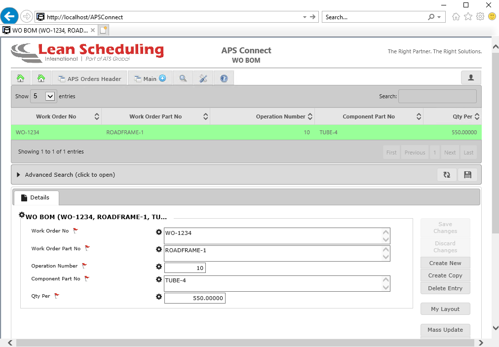 APS Connect Table